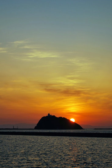夕日が沈む時
