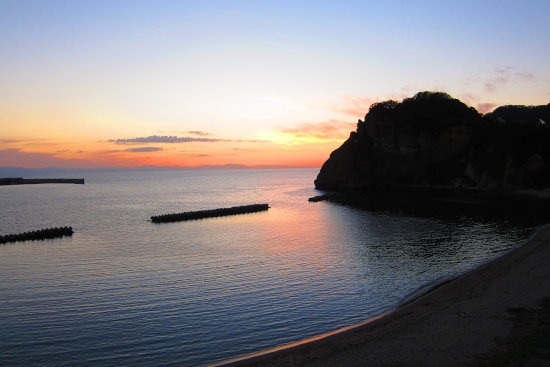電信浜の夕景